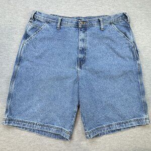 Mens Denim Carpenter Shorts Size 40 Blue Casual Workwear 100% Cotton Pockets